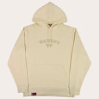 A cream-colored pullover hoodie with 'WATSON'S' and 'EST. 2011' printed in tonal embroidery on the chest, displayed against a solid white background.